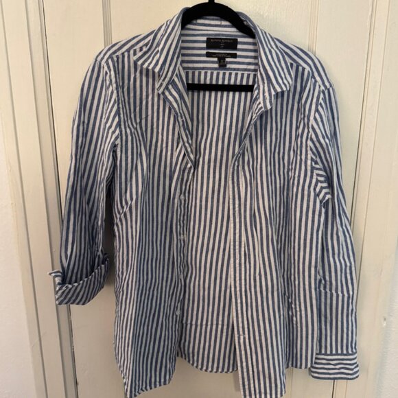 Linen Stripped Dress Shirt - Picture 1 of 3